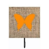 Carolines Treasures BB1048-BL-OR-SH4 Butterfly Burlap And Orange Leash Or Key Holder