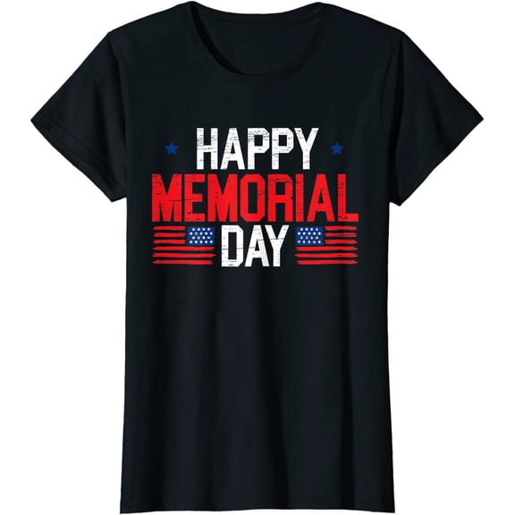 Happy Memorial Day USA Flag American Patriotic Armed Forces T-Shirt