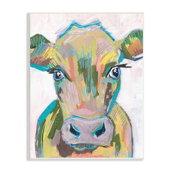 Bold Abstract Country Cow Closeup Modern Design Animals & Insects Painting Unframed Art Print Wall Art