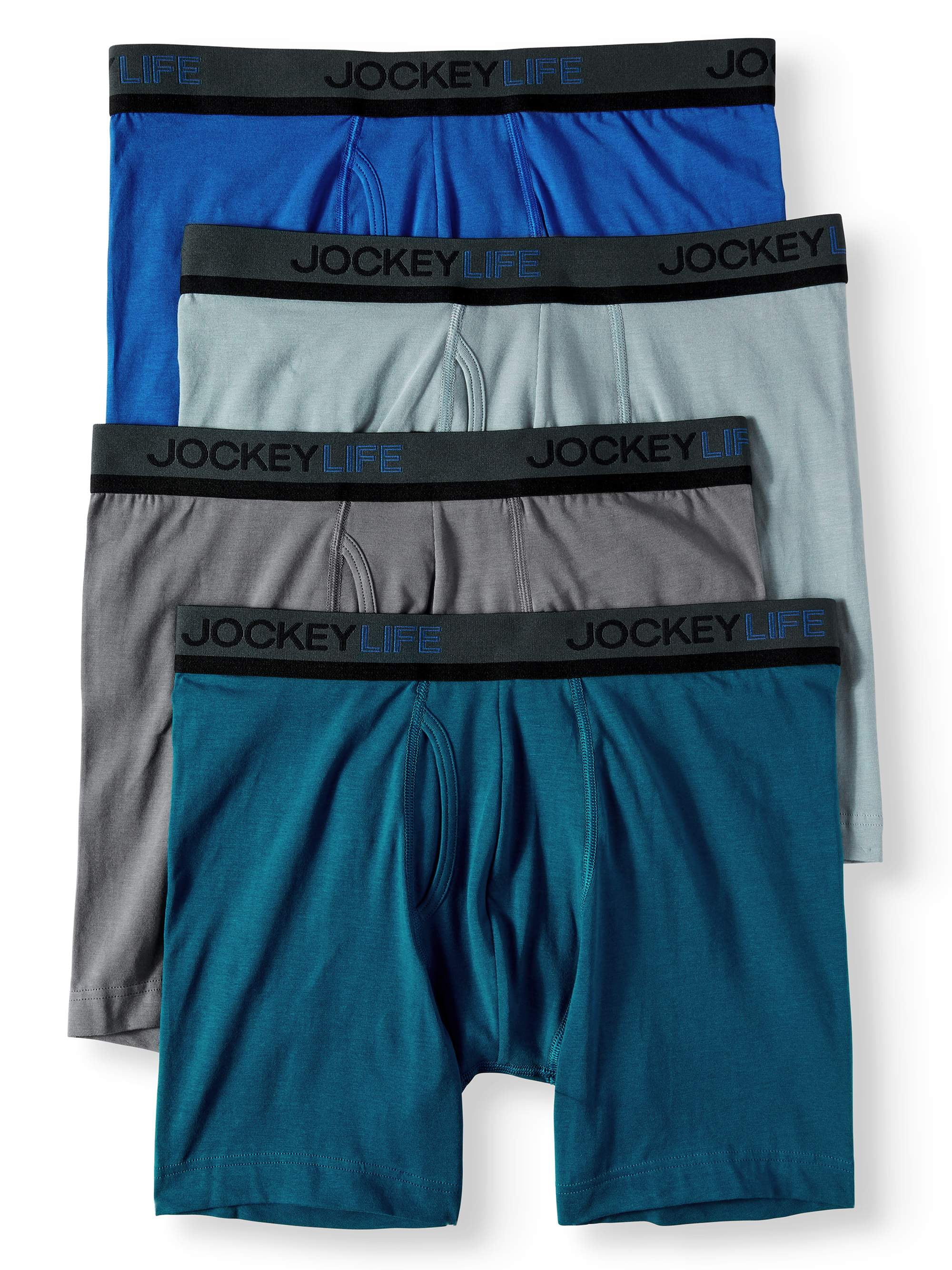 Life by Jockey Men's Cotton Stretch LongLeg Boxer Brief Bonus Pack