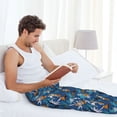 thumbnail image 4 of Uemuo Hawaiian Style Pattern Men's Wide Leg Palazzo Lounge Pants with Pockets Light Weight Loose Comfy Casual Pajama Pants-Medium, 4 of 9