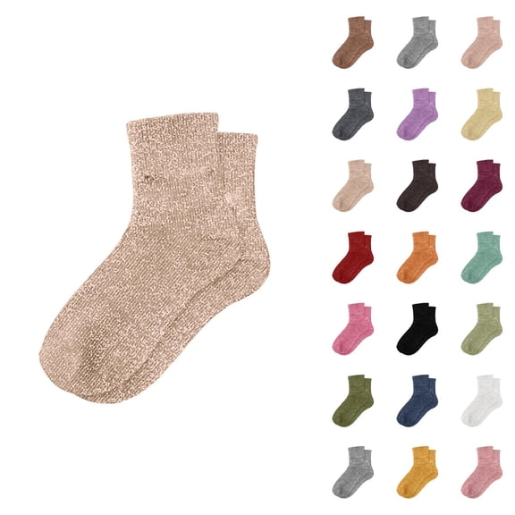 Glitter Sparkle Slouch Socks for Women 2026 Casual Fashion Comfortable Stretch Cute Mid Calf Socks