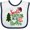 White and Navy, variant on Inktastic Santa is Promoting Me to Big Brother Green Plaid Tree Boys Baby Bib