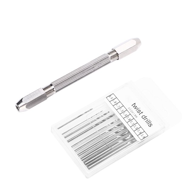 Kozecal Perceuse à Main Précise Outils de Taraudage à Main, Perceuse à Double Main Résistant à la Rouille Conception à 2 Pinces 3 Pinces à Mâchoires Poignée Ergonomique avec Foret à Mèche