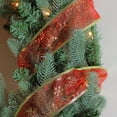 thumbnail image 2 of Northlight Cranberry Red and Gold Glitter Snowflakes Wired Christmas Craft Ribbon 2.5 x 10 Yards, 2 of 4