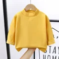 thumbnail image 3 of Ropa de otoño e invierno para niños, Polo/cuello de tortuga, camiseta de manga larga de lana de doble cara, Top de capa Base cálida para niños y niñas, 3 of 5