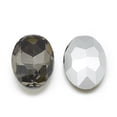 thumbnail image 2 of Pointed Back Glass Rhinestone Cabochons Back Plated Faceted Oval Black Diamond 10x8x4mm, 2 of 2