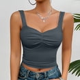 thumbnail image 5 of Yuzhih Women's Crop Tank Tops Trendy Cute Sweetheart Neck Shirts Pleated Slim Sleeveless Summer Clothes, 5 of 6