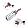 thumbnail image 3 of Uxcell 1/4" Drive x T10 Torx Bit Socket, S2 Steel Bits, CR-V Sockets 38mm Length (For Hand Use Only) 3 Pack, 3 of 5