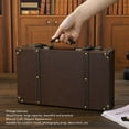 thumbnail image 3 of Vintage Suitcase, Large Capacity Leather Carrying Case Security Lock European Style Portable Handle Brown  for Travel Trip Storage, 3 of 7