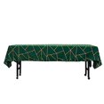 thumbnail image 5 of BalsaCircle 60" x 102" Hunter Green Gold Metallic Geometric Design Polyester Rectangle Tablecloth, 5 of 8