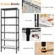 thumbnail image 3 of Estantería de Almacenamiento Ajustable de Metal de 6 Niveles,Estante Organizador Metálico para el Baño,Cocina,Anaquel Metálico Multiusoscon Hoja PP,60x35.5x180CM (Negro), 3 of 4