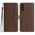 thumbnail image 2 of Wallet Case for Samsung A13 5G, with Card Slots [RFID Blocking],Durable Flip Folio Kickstand Magnetic Closure Leather Wallet Wrist Strap Women Men Case for Samsung Galaxy A13 5G, Brown, 2 of 10