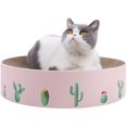 thumbnail image 2 of Cat Toy, Corrugated Cardboard Cat Catnip Scraper Board Nail Scraper Mat Kitten Bed Toy-Pink-Medium, 2 of 5