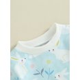 thumbnail image 4 of Bagilaanoe Newborn Baby Girl Boy Easter Rompers Floral Print Short Sleeve Bodysuits 3M 6M 9M 12M 18M Infant Casual One Piece Short Jumpsuit, 4 of 7