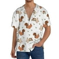 thumbnail image 1 of Balery Rabbit And Squirrel Camisa Casual de Manga Corta con Botones para Hombre, Texturizada, Estilo Cubano, para Playa, Verano-X-Large, 1 of 5