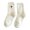 White-4E-home supplies, variant on Home Valentine's Day Cute Socks White Puffy Thickened Fleece Socks for Fall and Winter Warm Cozy Floor Socks Mid-Calf Soft Nylon Polyester Blend Gifts For Her