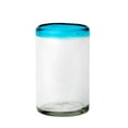 thumbnail image 2 of 10 Strawberry Street Aqua Rim Hiball Handblown Mexican Glass, Set of 6, 2 of 4