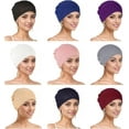 thumbnail image 2 of Dalrosia 9PCS Women Chemo Hat Stretchy Turban Beanie,Pre Tied Chemo Head Scarf Beanie Skull Cover Cap for Women Hair Loss, 2 of 6