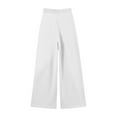 thumbnail image 5 of Fartey Wide Leg Sweatpants for Women 2025 Trendy High Waisted Drawstring Jogger Pants with Pockets Loose Casual Solid Color Fleece Sweatpant White 2XL, 5 of 8