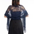 thumbnail image 1 of Bufanda de mujer, bufandas, chales de borlas con flecos de encaje de flores, capa de boda para dama de honor, chal Vintage portátil para fiesta Ropa, zapatos y accesorios Miscelánea Azul oscuro Minnieouse AP015018-05, 1 of 6