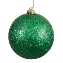 Vickerman 4" Green Sequin Ball Ornament, 6 per Bag