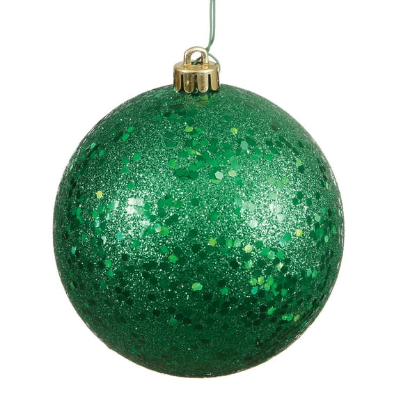 Vickerman 4" Green Sequin Ball Ornament, 6 per Bag