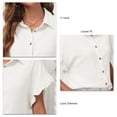 thumbnail image 3 of Camisas Abotonadas Para Mujer Camisa Versátil Con Solapa Cuello En V Mangas De Encaje Top Camisa Básica De Color Puro Top Transpirable Para Mujer Camisas Con Botones Para Mujer ANGGREK Otros, 3 of 6