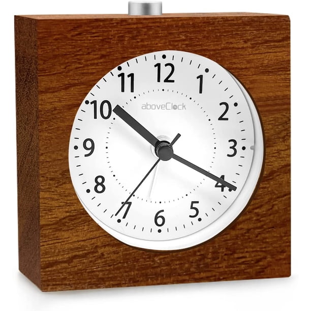 Mañana Funciona con pilas Función de repetición Despertador Viaje Madera Iluminar Despertador analógico Silencioso Sin tictac Reloj de aguja Alarma de sonido ascendente JAMW Sencillez