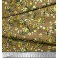 thumbnail image 2 of Soimoi Poly Georgette Fabric Leaves & Floral Artistic Print Fabric by the Yard 42 Inch Wide, 2 of 3