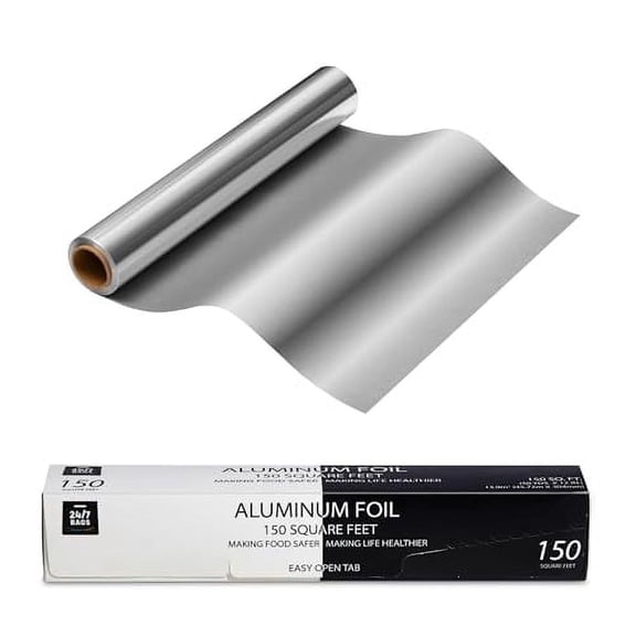 150 Square Feet Standard Aluminum Foil, 12 In x 150 Ft, Home & Commercial Use