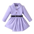 thumbnail image 3 of Sngxgn Kids Toddler Baby Girl Fall Winter Outfit Long Sleeve Pompom Shirt Sweater Top Skirt(Purple,5Y), 3 of 9
