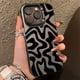 thumbnail image 2 of Funda de teléfono con textura mate y patrón de rayas para iPhone 16, 15, 14, 13, 12, 11 Pro Max, XS, XR, 7, 8 Plus, SE 2022, carcasa trasera a prueba de golpes, 2 of 5