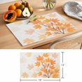 thumbnail image 6 of Orange Maple Leaves Placemats Set of 6 Fall Watercolor Plants Branches Place Mats Indoor Wipeable Table Mats Washable Cloth Dining Table Placemats for Kitchen Holiday Party Home Decor 13x19 Inch, 6 of 9