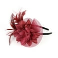 thumbnail image 5 of MSJUHEG Tea Party Hats,Feather Hair Clip,Feather Headpiece,Church Hats,Fascinators Hats,Fascinators Wedding Hat for Headband Flower Headband Wine One Size, 5 of 5
