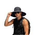 thumbnail image 4 of Wide Brim Sun Hat for Men & Women, UPF 50+ UV Protection, Breathable Mesh Windproof Chin Strap Foldable Outdoor Hat, Fishing Hiking Hat for Camping Mountain Travel Black Free Size, 4 of 6