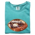 thumbnail image 7 of Ink-Printed Glitter Football Graphic Shirt for Women and Teens Fall Football Season Oversized Tee Seafoam Shirt Adult Small, 7 of 7