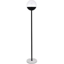 62 in. Eclipse 1 Light Floor Lamp Portable Light with Clear Glass, Black