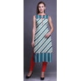 thumbnail image 2 of Bimba Printed Women Straight Kurti Sleeveless Summer Wear Kurta Tunic Large, 2 of 5