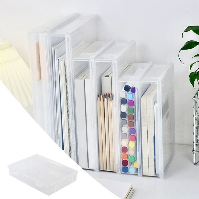 Stationery Storage Book Desktop Clutter Clear Color Pen Storage Craft Storage Cabinet with Fold Out Table