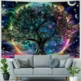 thumbnail image 4 of PRATYUS  Tree of Life Tapestry Yin and Yang Sun Moon Star Tapestries Galaxy Space Tapestry Mandala Wall Tapestry Aesthetic Tapestry for Room Decor  50x40inch, 4 of 6