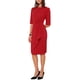 thumbnail image 4 of Vestido Ruched INSPIRE CHIC para mujer, vestido de trabajo de manga corta, tendencia XS, rojo, 4 of 6