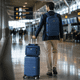 thumbnail image 4 of Juego De Maletas Compass Chicago Azul De 20", Backpack Y Neceser Con Candado TSA Y 8 Ruedas 360°, 4 of 6