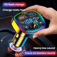 thumbnail image 1 of Lecteur MP3 Bluetooth 5.0 FM Transmetteur PD 18W Type-C Double USB 4.2A Chargeur Rapide Rétroéclairé LED Lumière Ambiance Lecteur Musique Sans Perte, 1 of 4