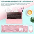 thumbnail image 5 of Combinación de teclado y ratón inalámbricos, teclado lindo, tecla redonda Retro rosa, teclado Retro ultrafino y silencioso de 2,4 GHz para ordenador portátil, 5 of 5