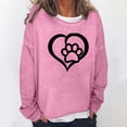 thumbnail image 2 of Lovskoo 2024 Women Plus Size Dog Mom Sweatshirt Dog Mama Pullover Cute Dog Paw Graphic Tee Novelty Letter Print Long Sleeve Shirt Pink, 2 of 5