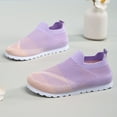 thumbnail image 6 of Unisex Kids Purple Slip On Shoes - Breathable Mesh Sneakers for 3-8 Years Little Kids, Non-Slip Lightweight Elastic Collar Casual Footwear,Size 31, 6 of 7