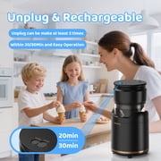 BRIOBITE Soft Serve Ice Cream Maker 0.5 Qt Rechargeable Mini Machine for Sorbet, Gelato, Frozen Yogurt Maker Black