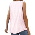 thumbnail image 2 of Camisa Plisada de Encaje Sin Mangas, Blusa de Verano, Túnica Rosa XXL, 2 of 4