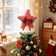 thumbnail image 5 of Christmas Tree Topper Star, Red White Striped Knit Tree Top Ornament, Spring Base Holiday Decor for Christmas Tree Home Party, 5 of 9
